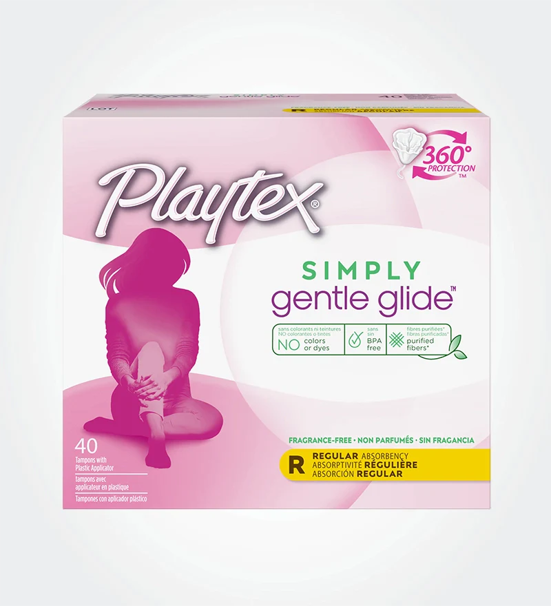 Tampons Simply Gentle GlideMC de PlaytexMD, absorptivité régulière