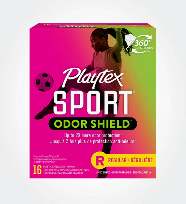 Tampons SportMD OdorShieldMD de PlaytexMD, absorptivité régulière